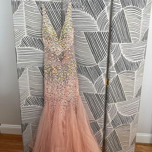 Jovani - Blush Sequin/ Crystal Prom or Evening Gown